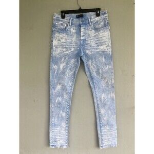 Purple Brand Jeans Men 31 P001 Low Rise Skinny Blue Acid Wash Distressed Street